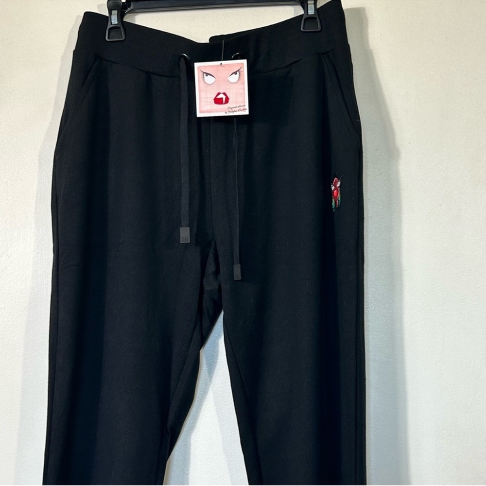 Badgley Mischka NWT Black French Terry Jogger Pant with Pockets- Size- 2X - Picture 5 of 6